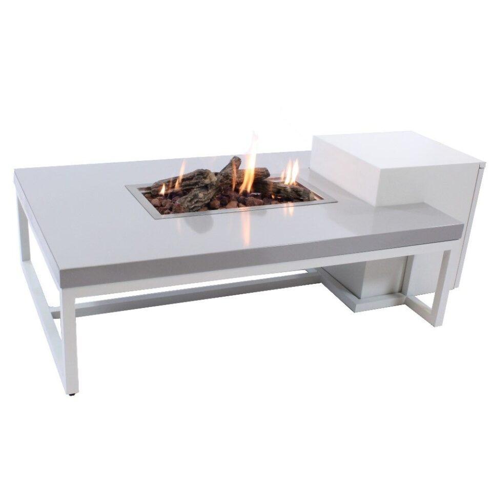 Enjoyfires fire table Ambiance rectangle white-grey 120x80x35 cm