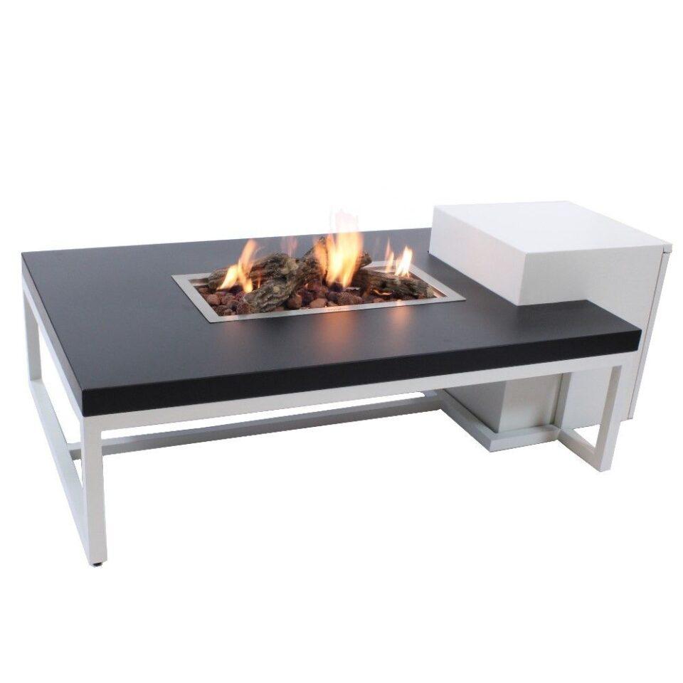 Enjoyfires fire table Ambiance rectangle white-black 120x80x35 cm