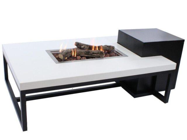 Enjoyfires fire table Ambiance rectangle black-white 120x80x35 cm