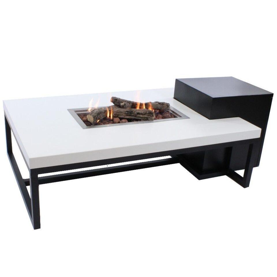 Enjoyfires fire table Ambiance rectangle black-white 120x80x35 cm