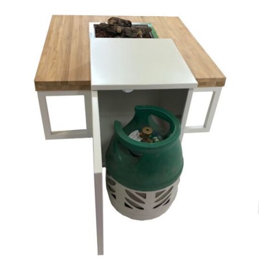 Enjoyfires fire table Ambiance square white-white 90x90x35 cm