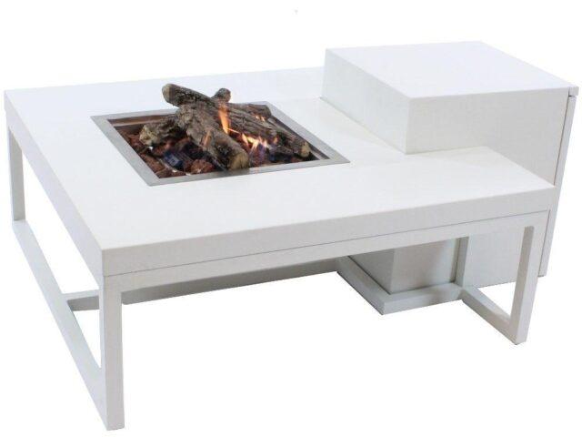 Enjoyfires fire table Ambiance square white-white 90x90x35 cm