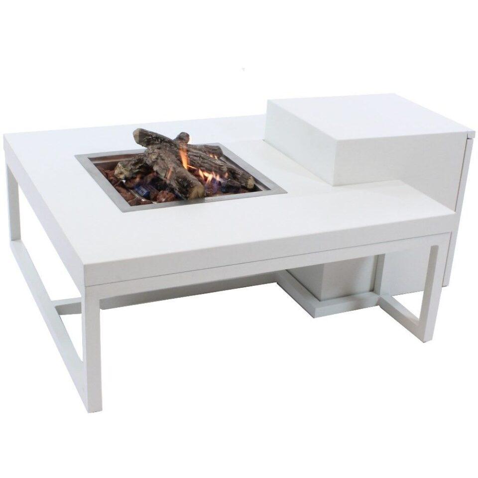 Enjoyfires fire table Ambiance square white-white 90x90x35 cm