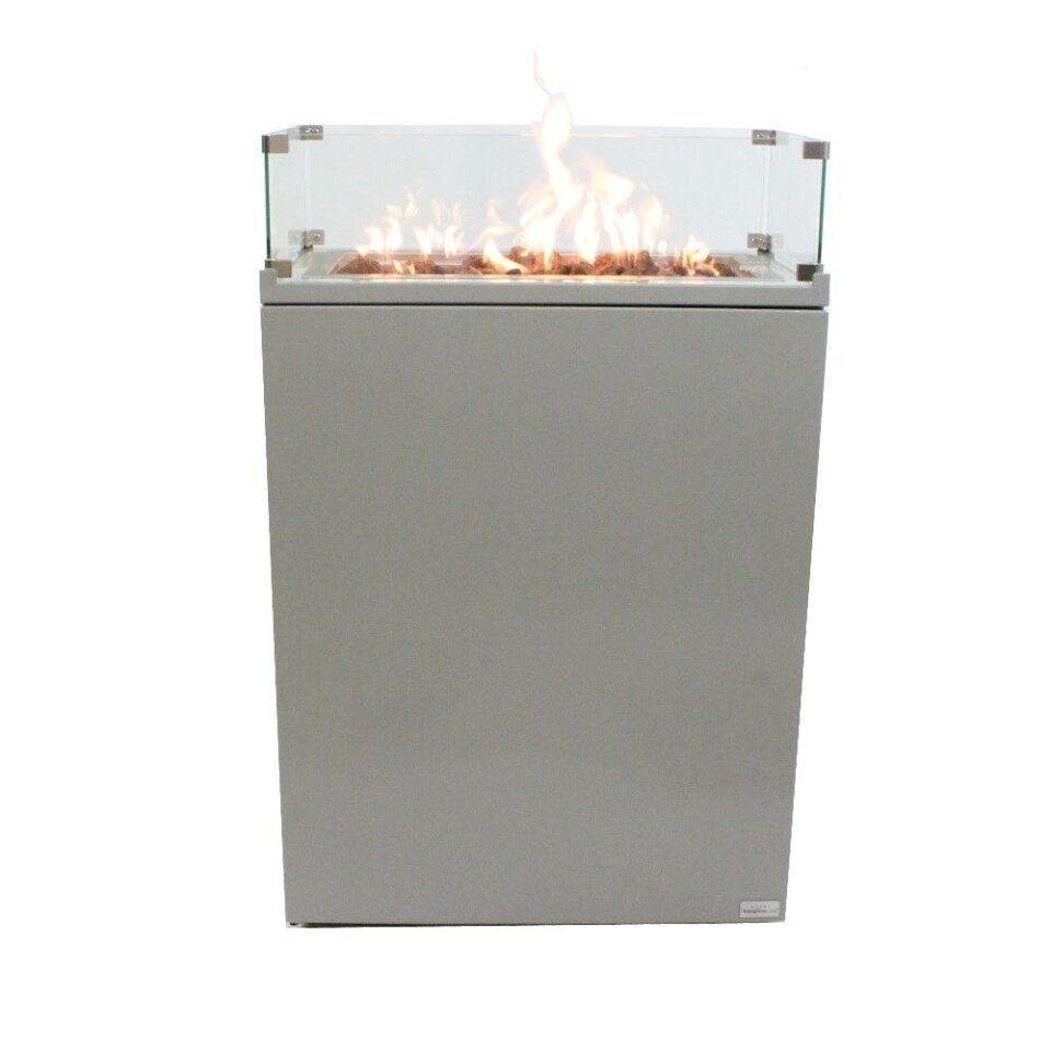 Enjoyfires fire column aluminum rectangle 69x39x90 cm with wheels | Grey