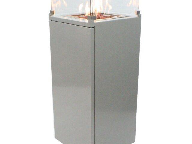 Enjoyfires fire column aluminum square 41x41x90 cm with wheels | Grey
