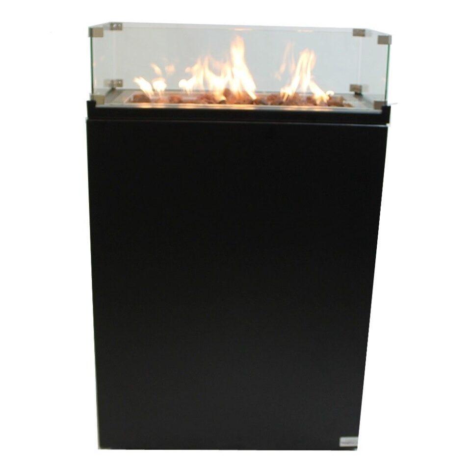 Enjoyfires fire column aluminum rectangle 69x39x90 cm with wheels | Black
