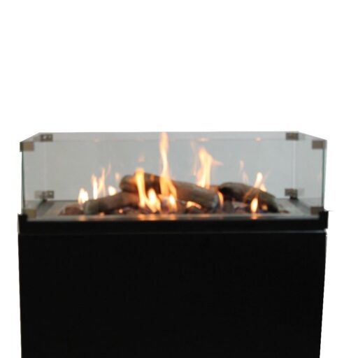 Enjoyfires fire column aluminum rectangle 69x39x90 cm with wheels | Black