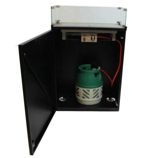 Enjoyfires fire column aluminum rectangle 69x39x90 cm with wheels | Black